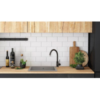 Kuchyňský granitový dřez REA NELS - 56 x 46,5 cm - šedý