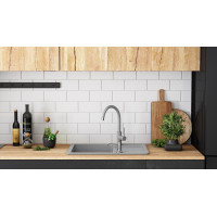 Kuchyňský granitový dřez REA DAG - 75 x 43,5 cm - šedý
