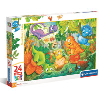 CLEMENTONI Puzzle Šťastná oáza dinosaurů MAXI 24 dílků