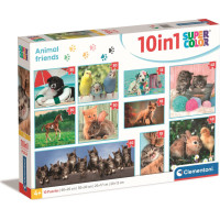 CLEMENTONI Puzzle Zvířecí kamarádi 10v1 (18, 30, 48, 60 dílků)