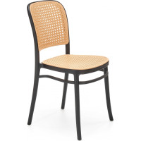 Jídelní plastová židle PEGGY - černá/hnědá