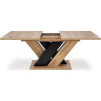 Jídelní stůl BRANDON - 160(200)x90x77 cm - rozkládací - dub wotan/černý