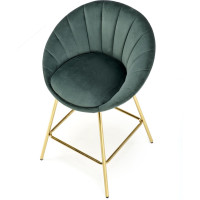 Barová židle REESE - tmavě zelená/zlatá