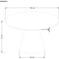 Jídelní stůl HENDERSON 136x78 cm - ořech