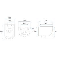 Závěsné WC Rea CARLO mini tornado rimless + Duroplast sedátko slim N