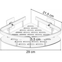 Koupelnová rohová polička LUSAKA - stříbrná