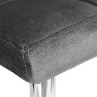 Barová židle ARAKO VELVET - šedá/chrom