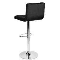 Barová židle ARAKO VELVET - černá/chrom