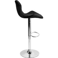 Barová židle GORDON VELVET - černá/chrom