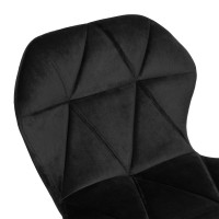Barová židle GORDON VELVET - černá/chrom