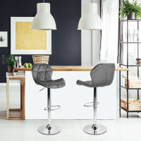 Barová židle GORDON VELVET - šedá/chrom