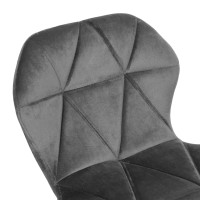 Barová židle GORDON VELVET - šedá/chrom