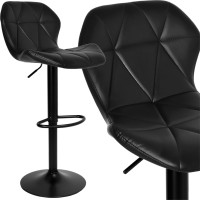 Barová židle GORDON BLACK - ekokůže - černá