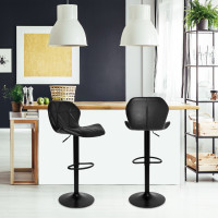 Barová židle GORDON BLACK - ekokůže - černá