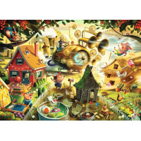 RAVENSBURGER Puzzle Pozor, prasátka! (Tři malá prasátka) 1000 dílků