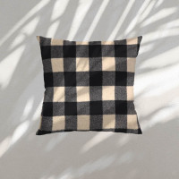 Polštář RETRO Check polštář 40x40 cm - béžový/černý