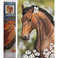 Norimpex Diamantové malování Kůň s květinami 30x40 cm