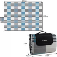 Plážová/Pikniková deka 200x200 cm - modrá/šedá