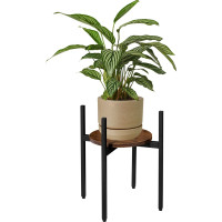 Kovový stojan na květiny TORRE 40 cm - stařený dub/černý