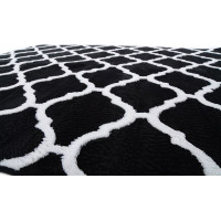 Plyšový koberec 3D Home - Maroko - černý
