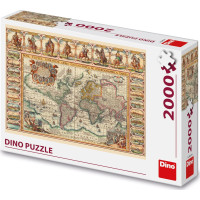 DINO Puzzle Historická mapa světa 2000 dílků