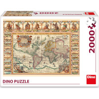 DINO Puzzle Historická mapa světa 2000 dílků