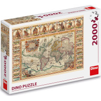 DINO Puzzle Historická mapa světa 2000 dílků