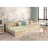 Dětská Montessori postel COCO 140x70 cm + MATRACE - sonoma