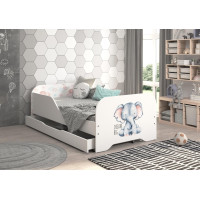 Dětská postel KIM - SAFARI SLŮNĚ 140x70 cm + MATRACE