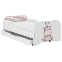 Dětská postel KIM - SAFARI HROŠÍK 140x70 cm + MATRACE