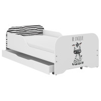 Dětská postel KIM - SAFARI ZEBRA 140x70 cm + MATRACE