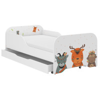 Dětská postel KIM - ZVÍŘÁTKA INDIÁNI 140x70 cm + MATRACE