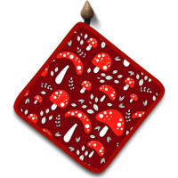 Kuchyňská podložka NATURE 20x20 cm - Muchomůrky