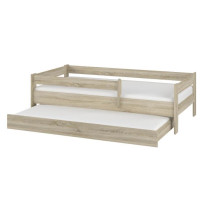 Dětská postel SIMPLE s přistýlkou - dub sonoma - 160x80 cm