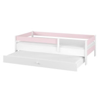 Dětská postel SIMPLE s přistýlkou - růžová - 160x80 cm