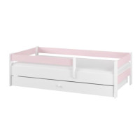 Dětská postel SIMPLE se šuplíkem - růžová - 160x80 cm
