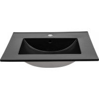 Keramické umyvadlo LAVA BLACK 80 cm DP - černé matné