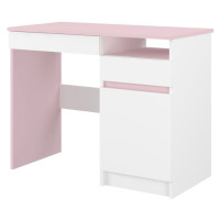 Dětský psací stůl N40 - BEZ MOTIVU - bílý/růžový