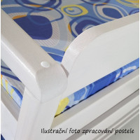 Dětská domečková postel z masivu borovice JASPER se šuplíky a přistýlkou - 180x80 cm - bílá/trufel