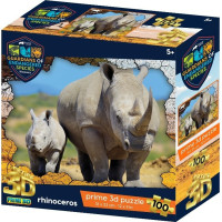 PRIME 3D Puzzle Animal planet: Ohrožené druhy - Nosorožec 3D 100 dílků