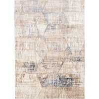 Kusový koberec ASTHANE Shape - bílý/tmavě modrý/hnědý