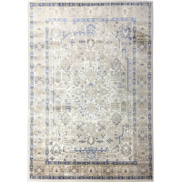 Kusový koberec ASTHANE Frame - bílý/tmavě modrý/hnědý