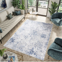 Kusový koberec SKY Frame - šedý/modrý