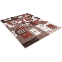 Kusový koberec SARI Jumble - hnědý/červený