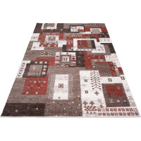 Kusový koberec SARI Jumble - hnědý/červený