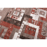 Kusový koberec SARI Jumble - hnědý/červený