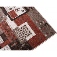 Kusový koberec SARI Jumble - hnědý/červený