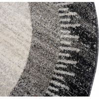 Kusový kulatý koberec SARI Outline - černý/šedý