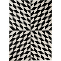 Kusový koberec MAROKO Geometric - černý/bílý