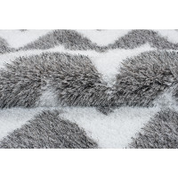 Kusový  koberec  Shaggy OPTIMAL Cik cak - světle šedý/bílý